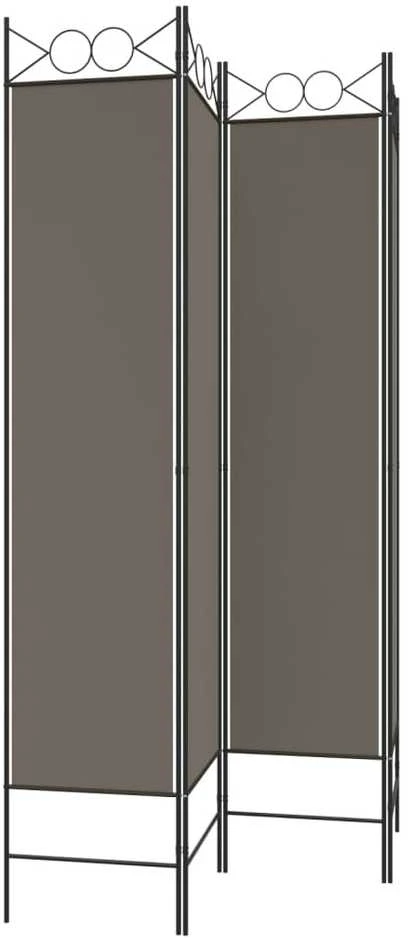 Kambario pertvara, 4 dalių, antracito, 160x220cm, audinys