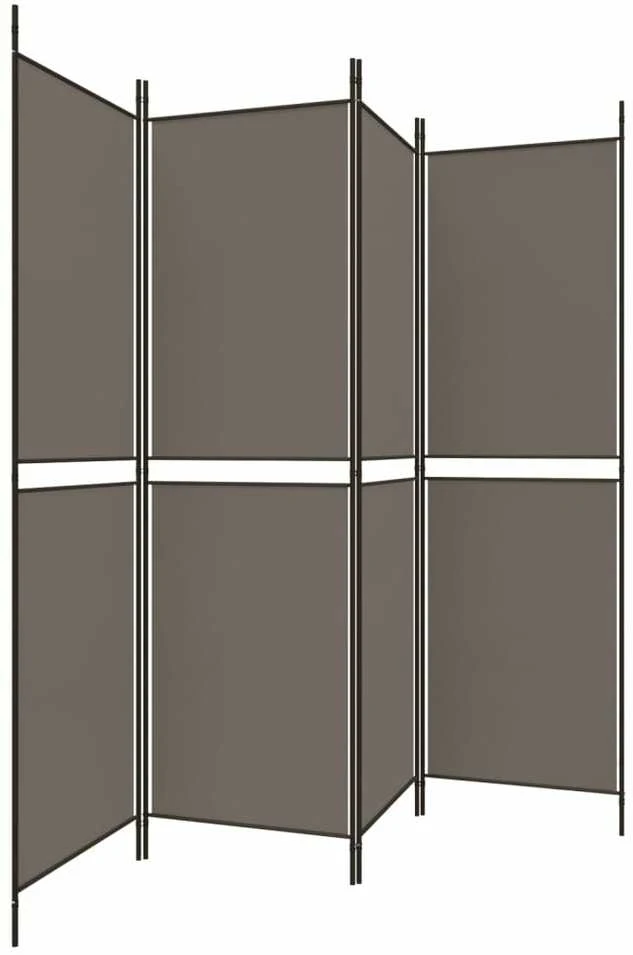 Kambario pertvara, 4 dalių, antracito, 200x180cm, audinys
