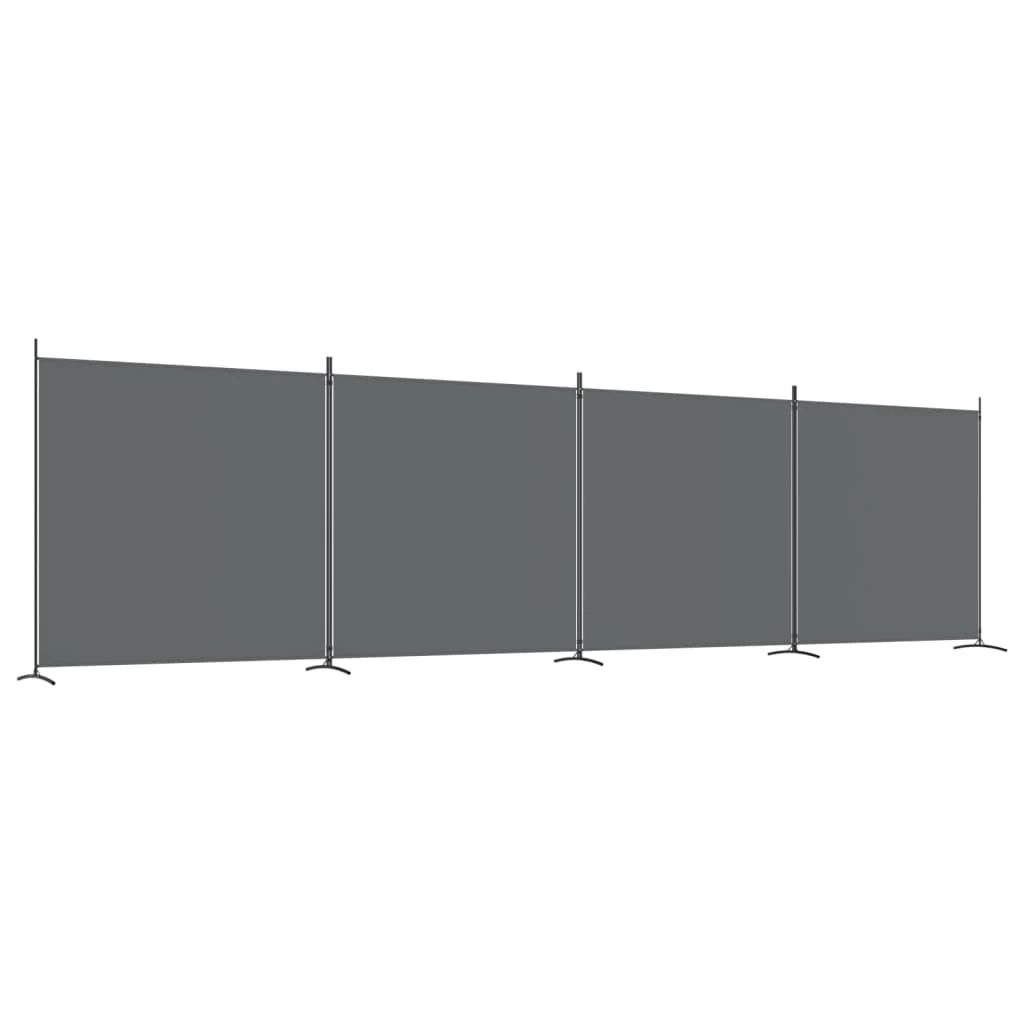 Kambario pertvara, 4 dalių, antracito, 698x180cm, audinys