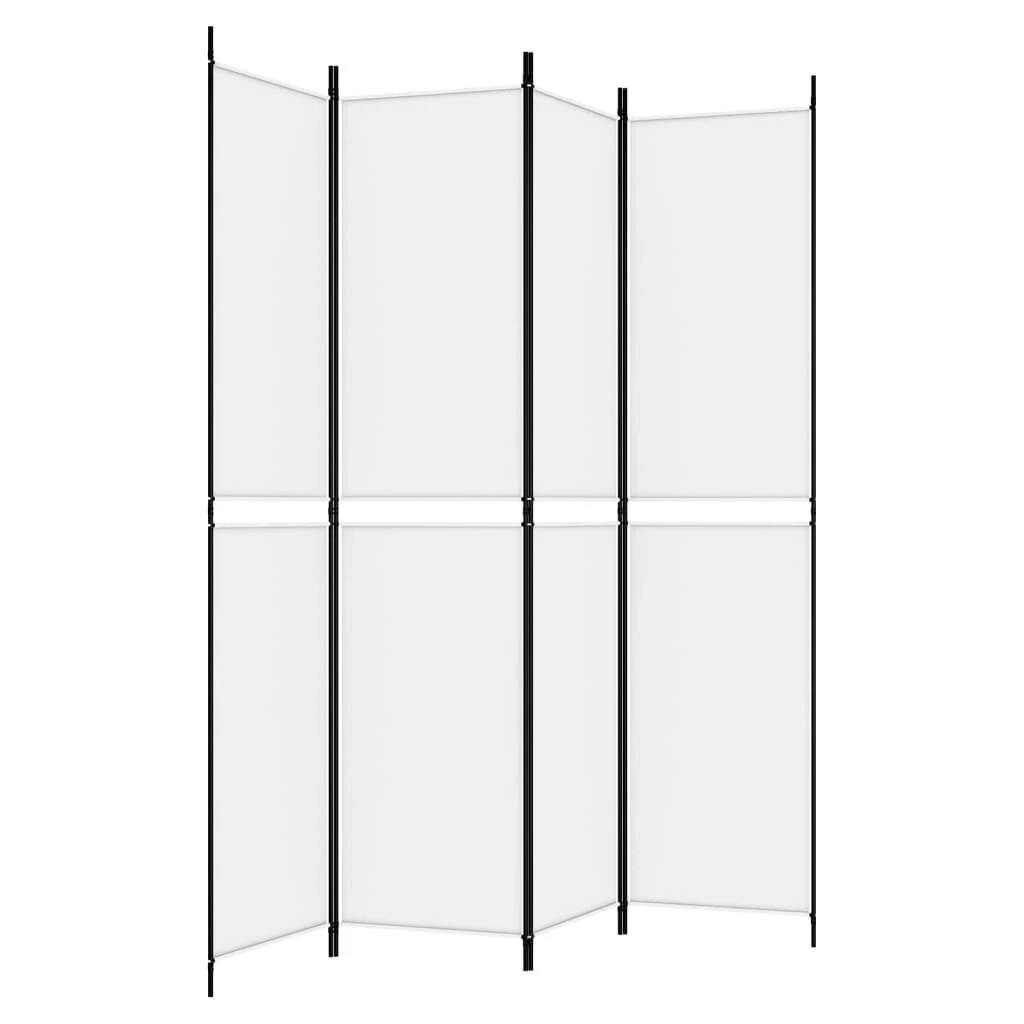 Kambario pertvara, 4 dalių, baltos spalvos, 200x220cm, audinys