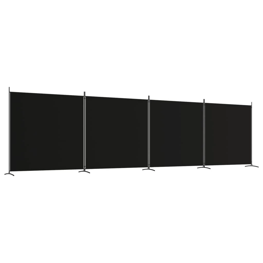 Kambario pertvara, 4 dalių, juodos spalvos, 698x180cm, audinys