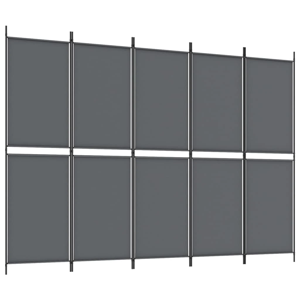 Kambario pertvara, 5 dalių, antracito, 250x180cm, audinys