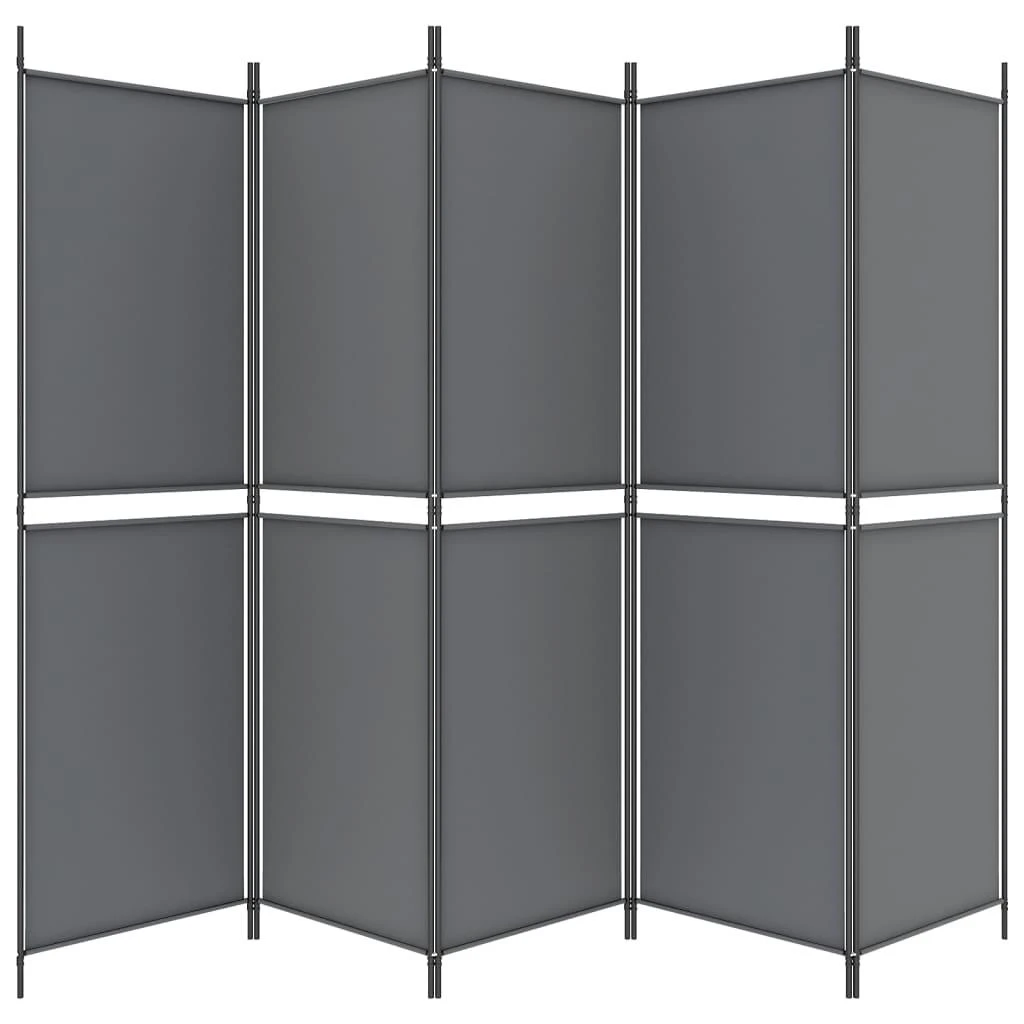 Kambario pertvara, 5 dalių, antracito, 250x180cm, audinys