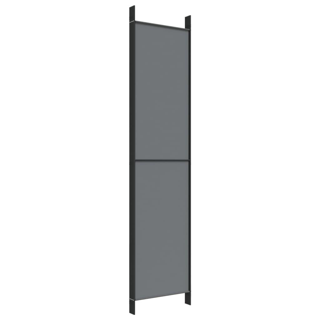 Kambario pertvara, 5 dalių, antracito, 250x220cm, audinys