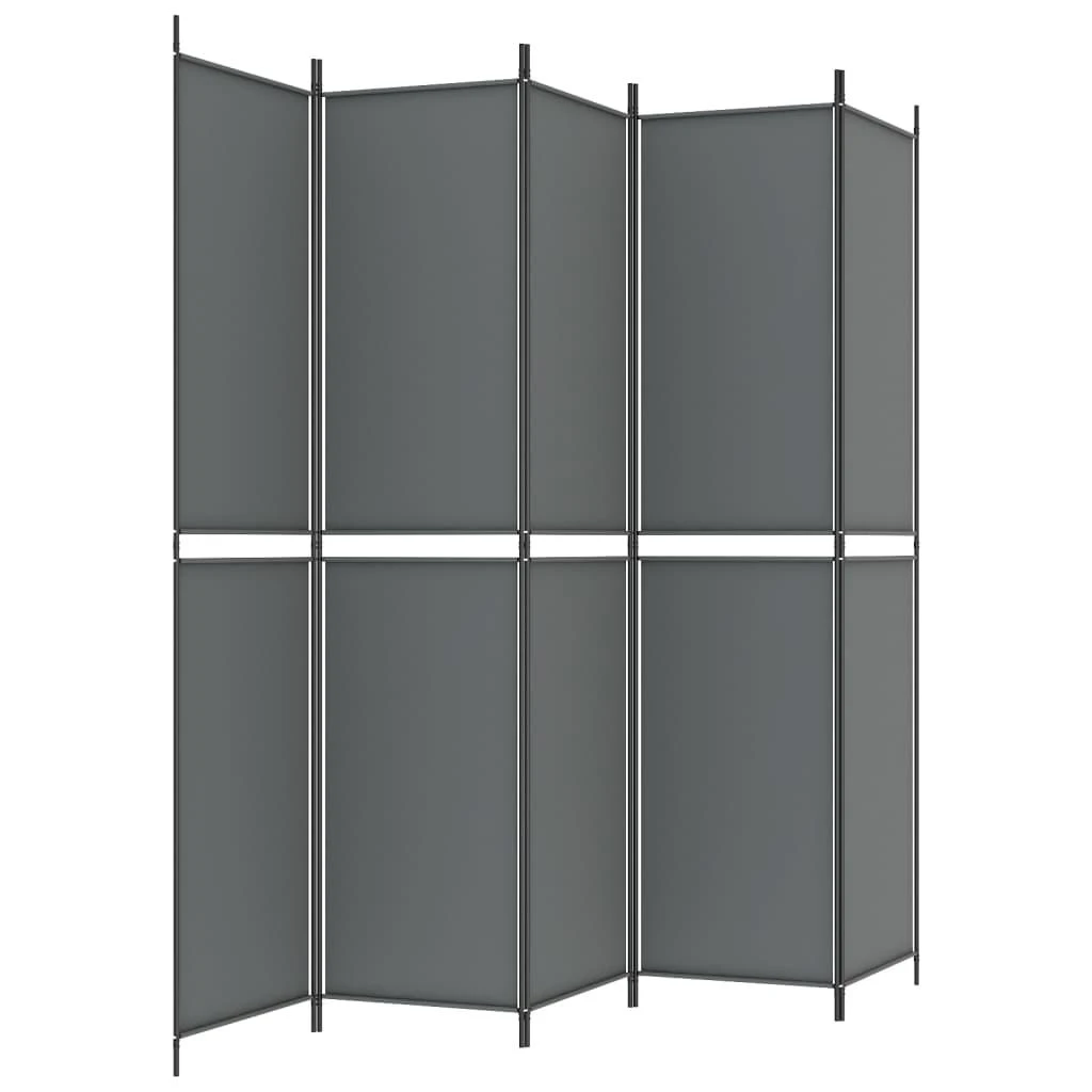 Kambario pertvara, 5 dalių, antracito, 250x220cm, audinys