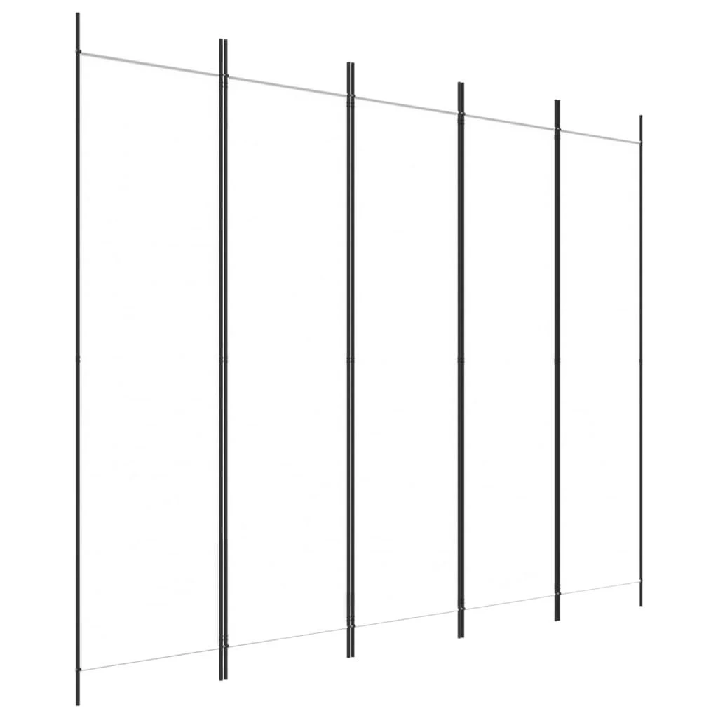 Kambario pertvara, 5 dalių, baltos spalvos, 250x200cm, audinys