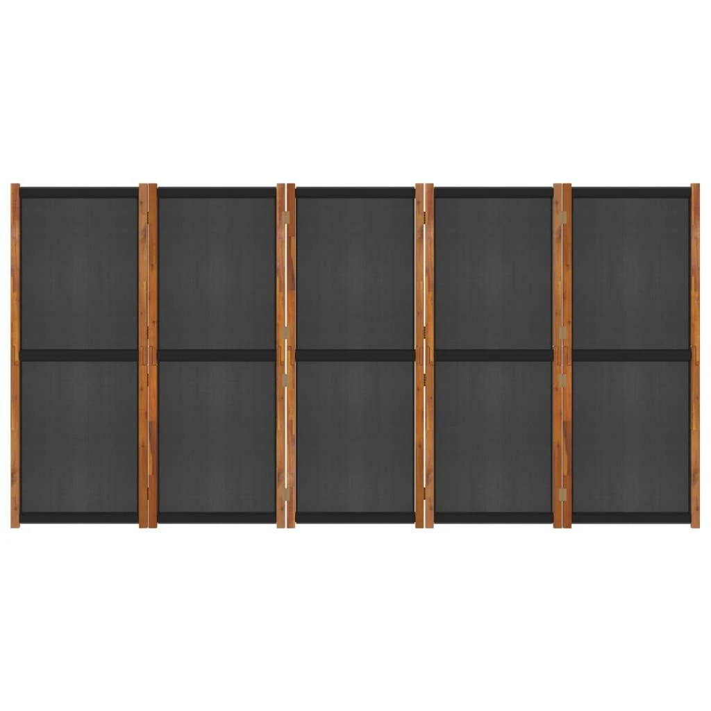Kambario pertvara, 5 dalių, juodos spalvos, 350x180cm