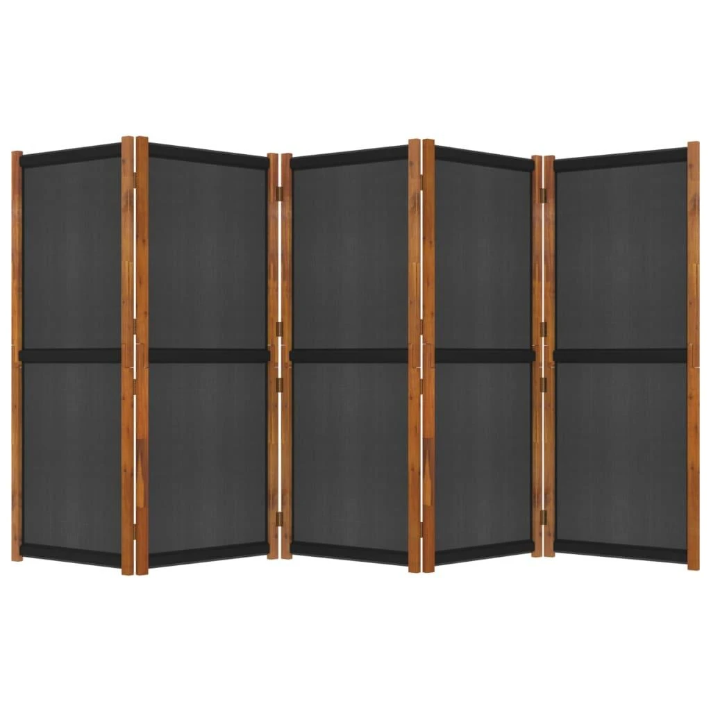 Kambario pertvara, 5 dalių, juodos spalvos, 350x180cm