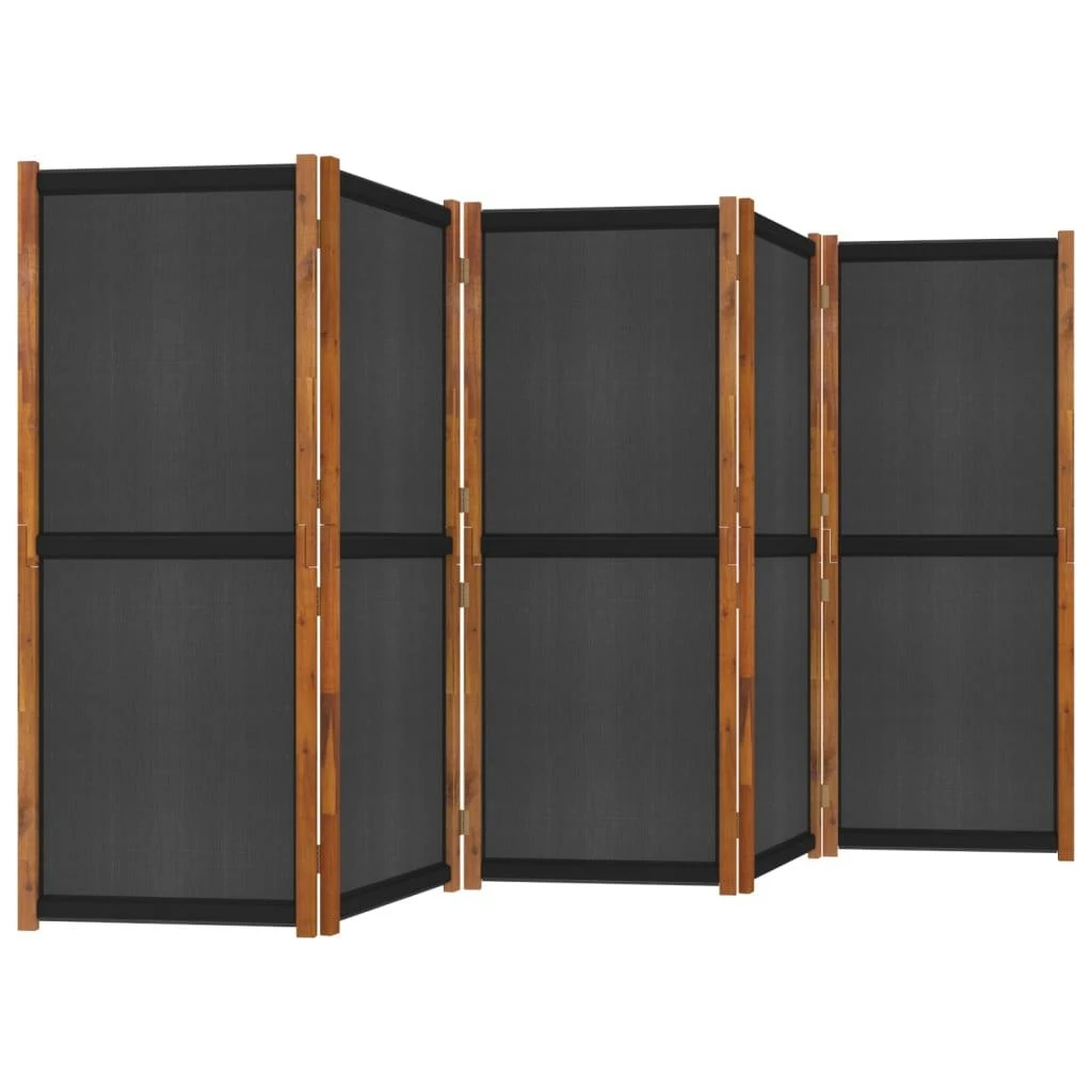 Kambario pertvara, 5 dalių, juodos spalvos, 350x180cm
