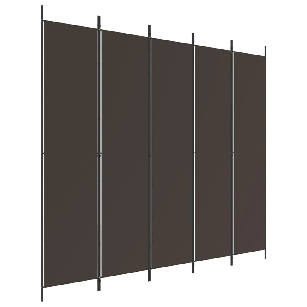 Kambario pertvara, 5 dalių, rudos spalvos, 250x220cm, audinys