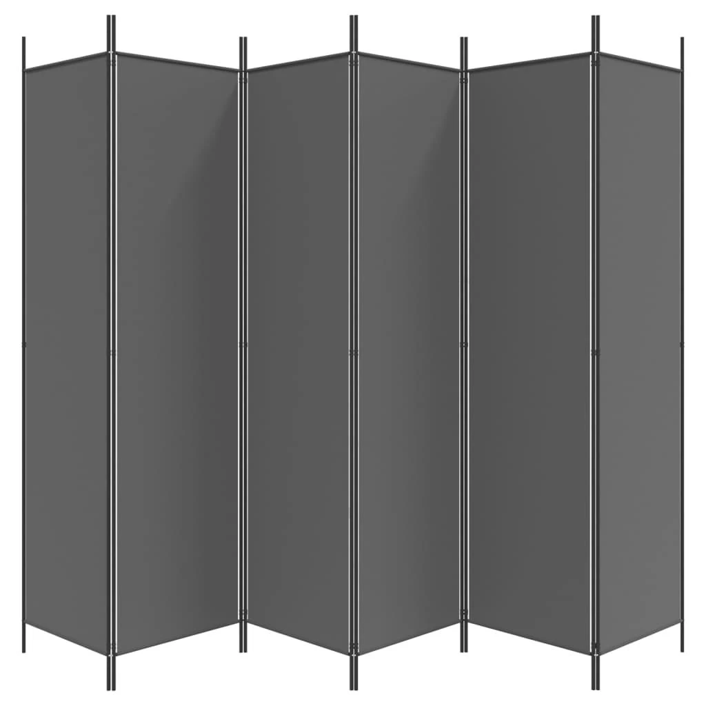 Kambario pertvara, 6 dalių, antracito, 300x200cm, audinys