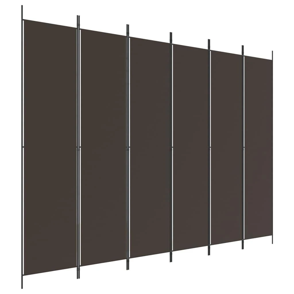 Kambario pertvara, 6 dalių, rudos spalvos, 300x220cm, audinys