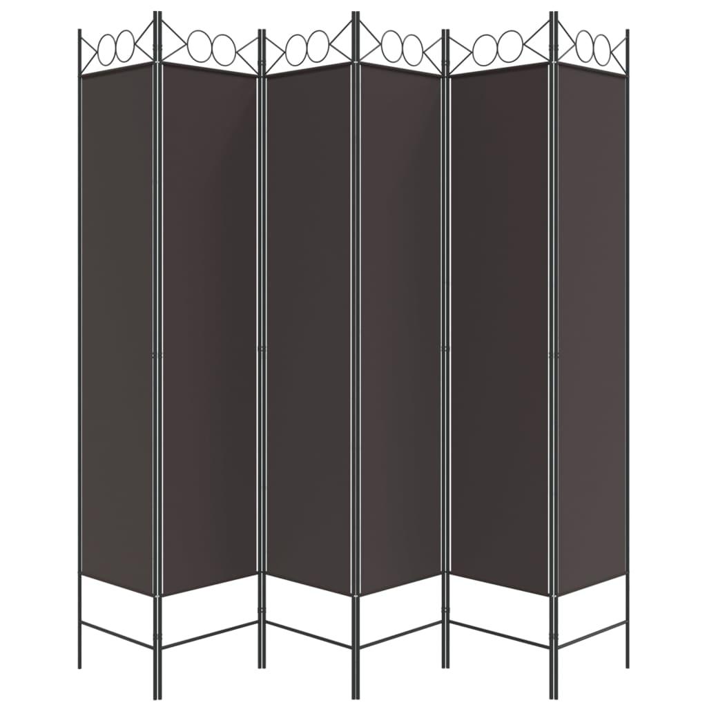 Kambario pertvara, 6 dalių, rudos spalvos, 240x200cm, audinys