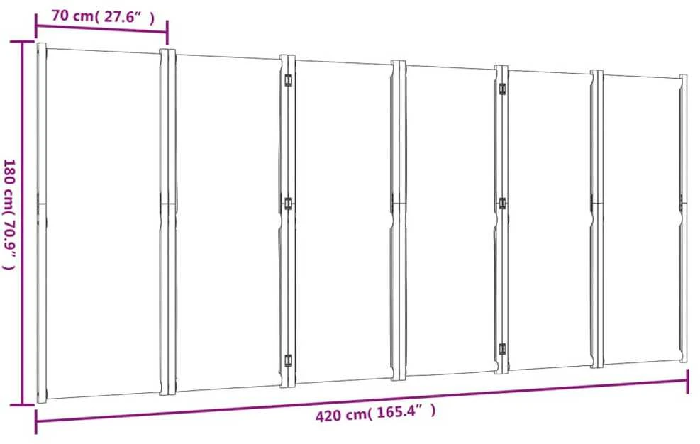 Kambario pertvara, 6 segmentai, tamsiai mėlyna, 420x180cm