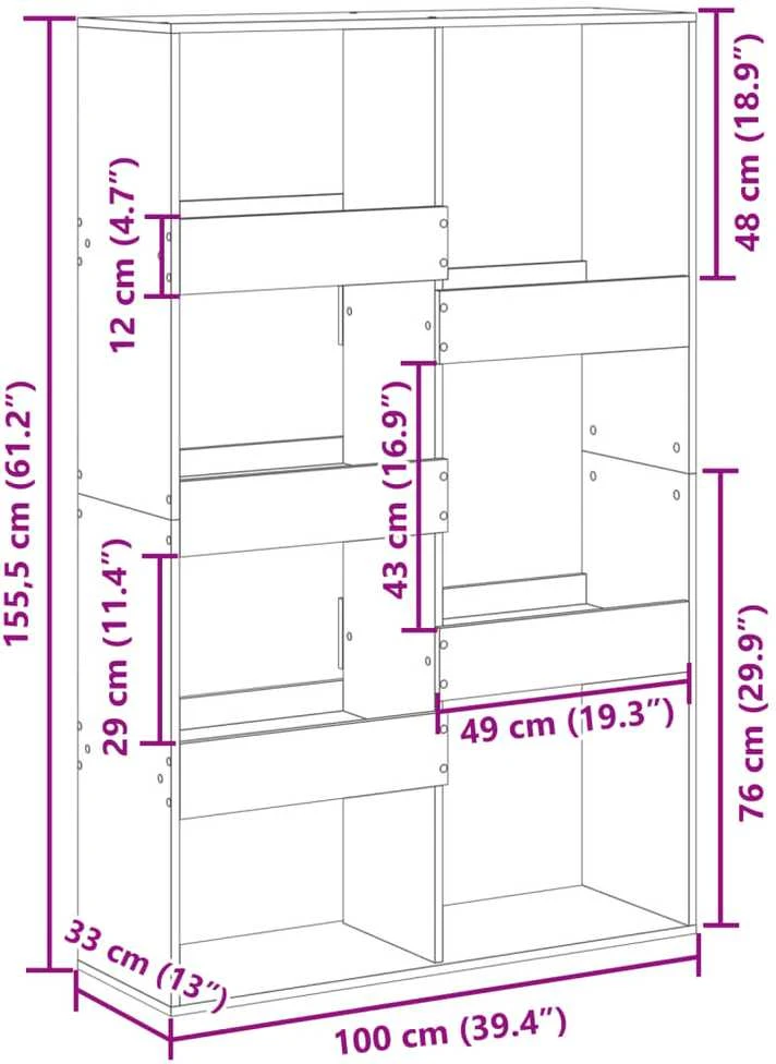 Kambario pertvara, dūminio ąžuolo, 100x33x155,5cm, mediena