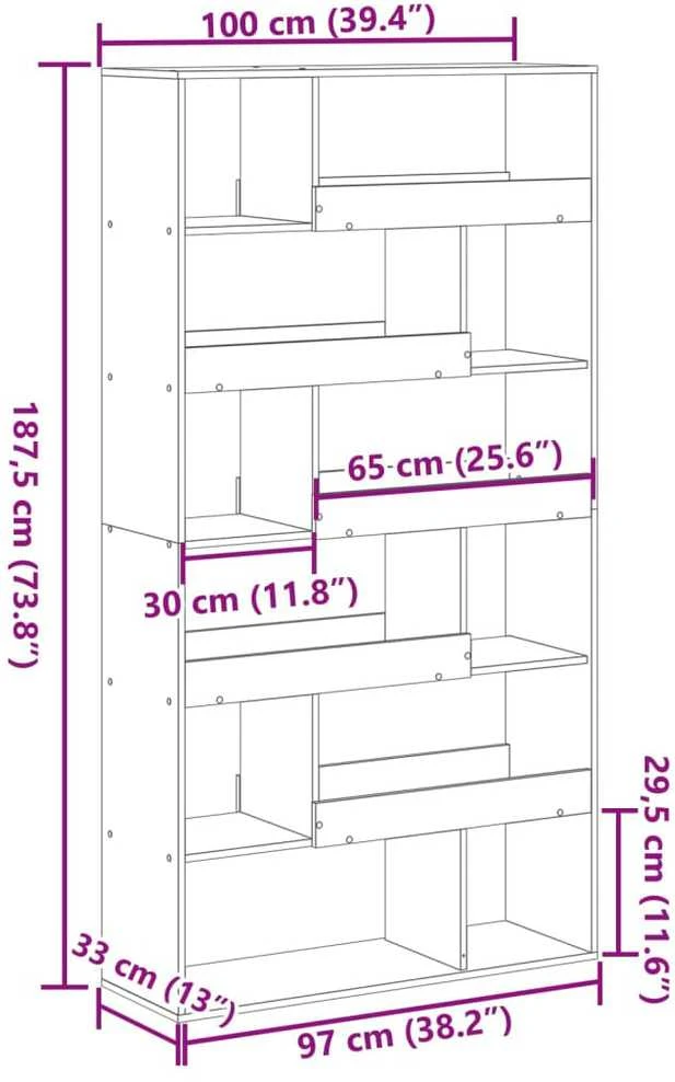 Kambario pertvara, sonoma, 100x33x187,5cm, apdirbta mediena