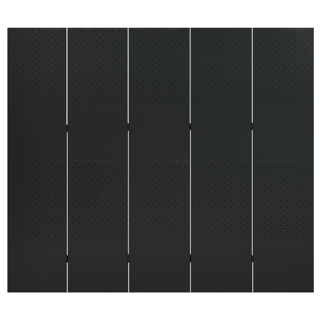 Kambario pertvaros, 5 dalių, 2vnt., juodos, 200x180cm, plienas