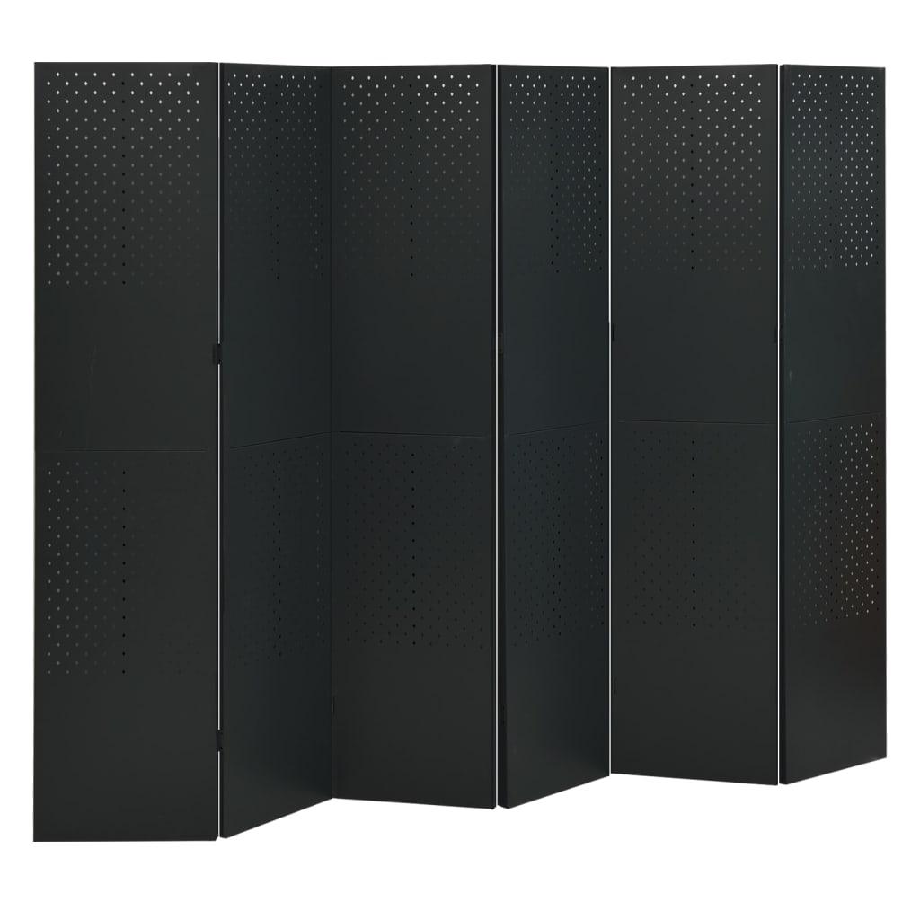 Kambario pertvaros, 6 dalių, 2vnt., juodos, 240x180cm, plienas
