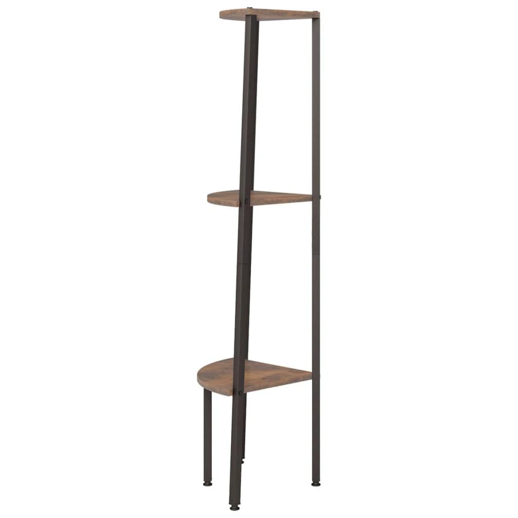 Kampinė lentyna, 3 pakopų, tamsiai ruda/juoda, 45,5x31,5x120cm