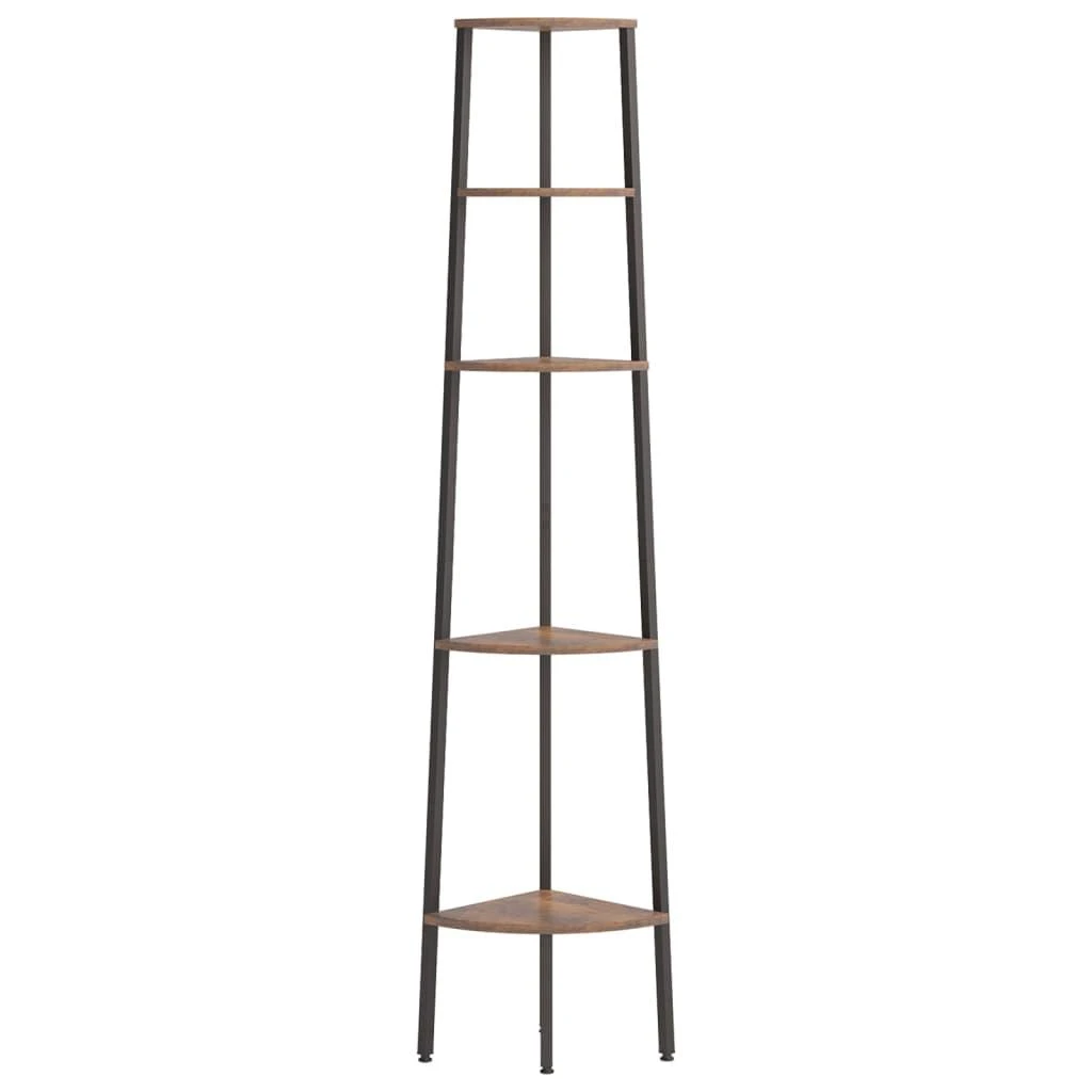 Kampinė lentyna, 5 pakopų, tamsiai ruda/juoda, 45,5x31,5x180cm
