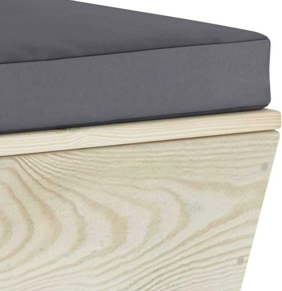 Kampinė sodo sofa iš palečių su pagalvėlėmis, impregnuota eglė