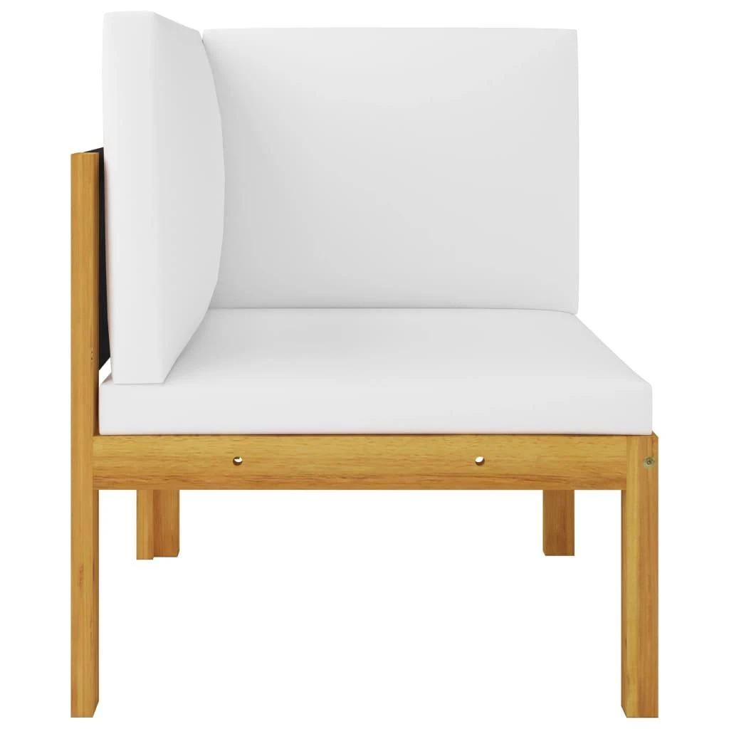 Kampinė sodo sofa su pagalvėlėmis, akacijos medienos masyvas