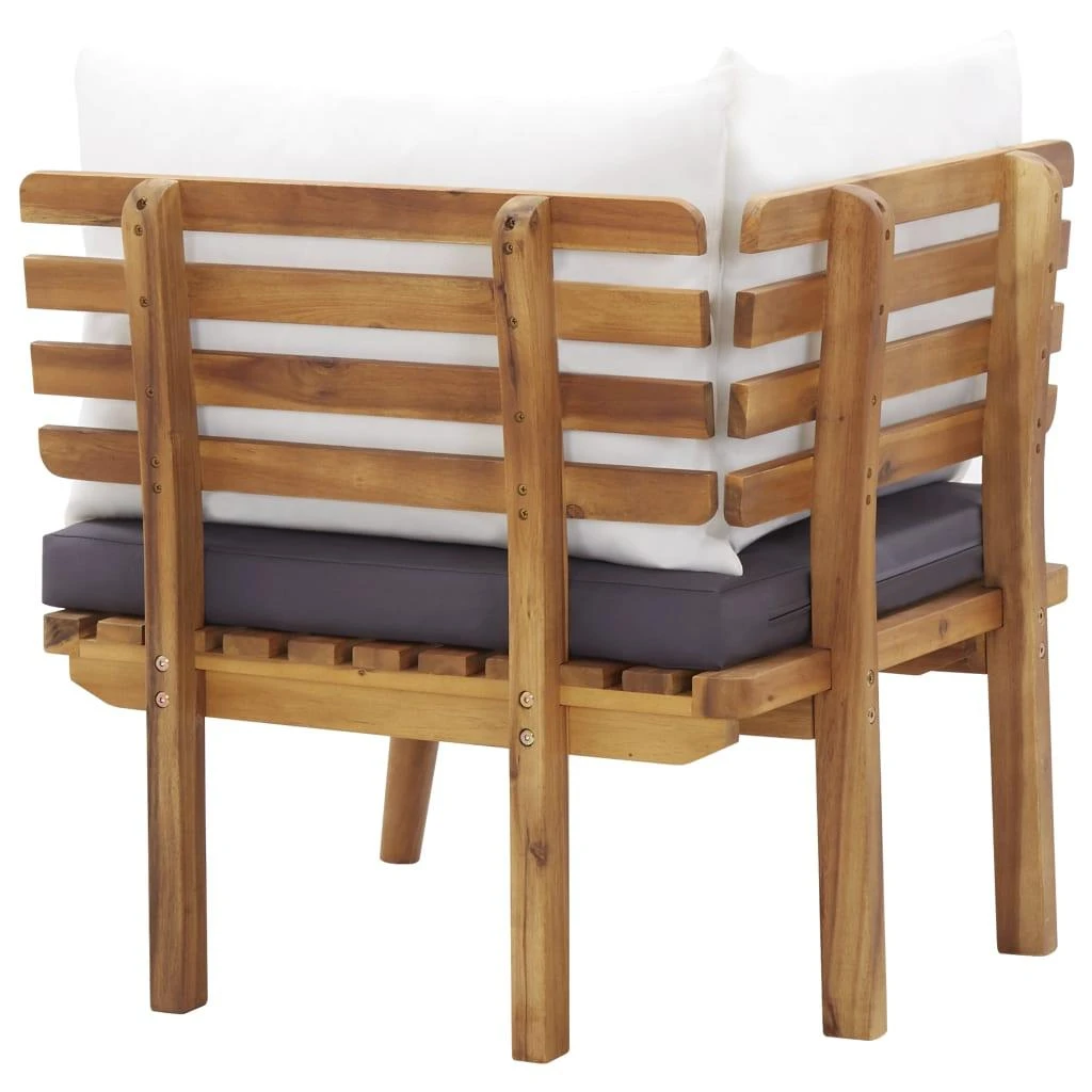 Kampinė sodo sofa su pagalvėlėmis, akacijos medienos masyvas