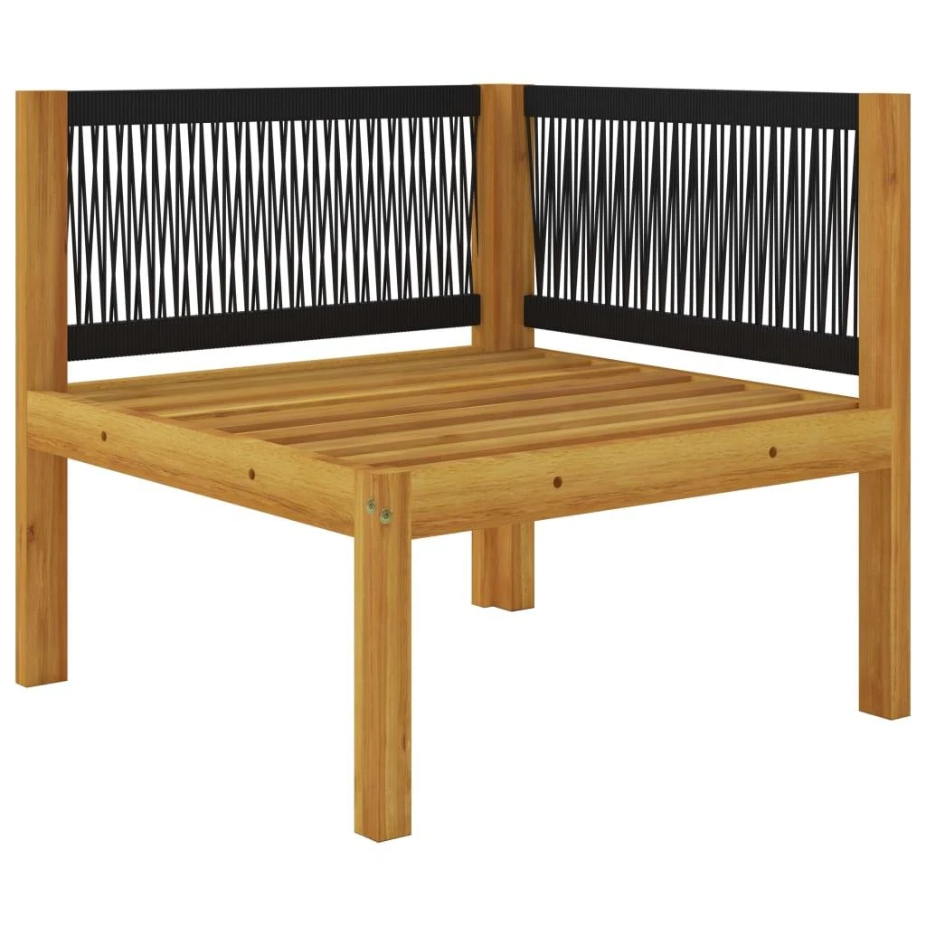 Kampinė sodo sofa su pagalvėlėmis, akacijos medienos masyvas