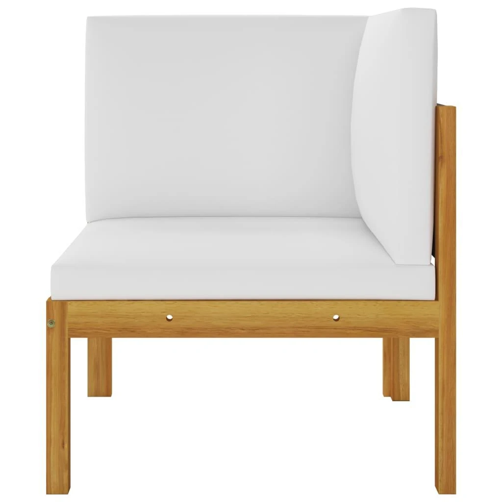 Kampinė sodo sofa su pagalvėlėmis, akacijos medienos masyvas