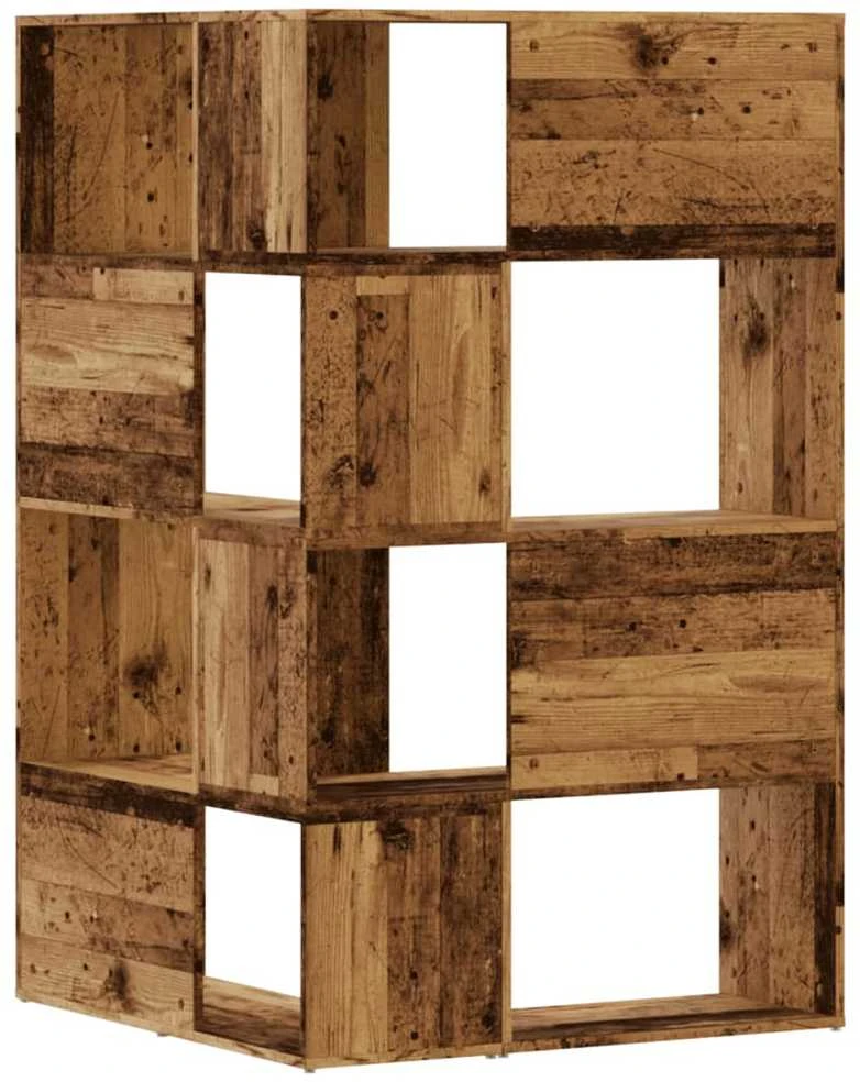 Kampinė spinta, 4 aukštų, medienos, 85x85x140cm, mediena