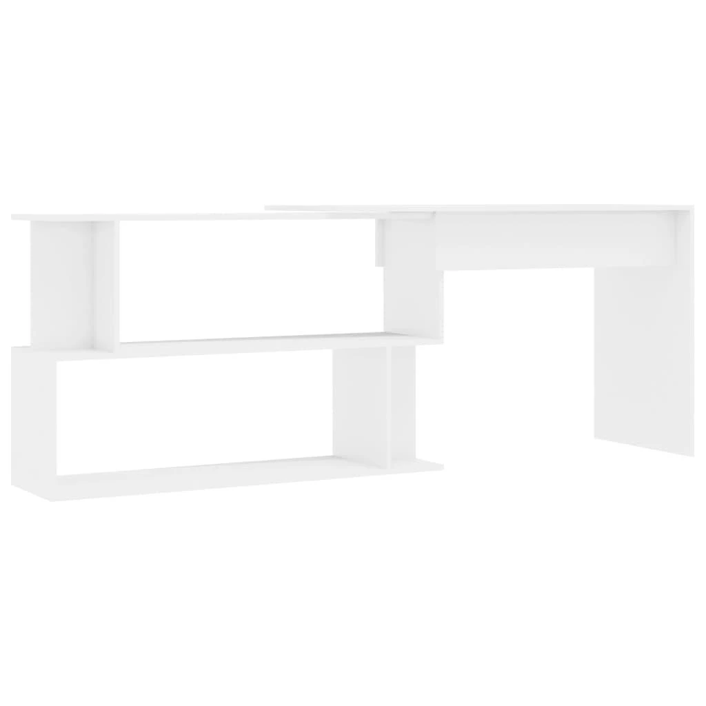 Kampinis rašomasis stalas, baltas, 200x50x76cm, mediena