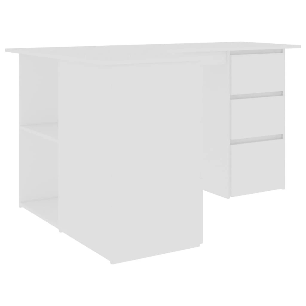 Kampinis rašomasis stalas, baltas, 145x100x76cm, mediena