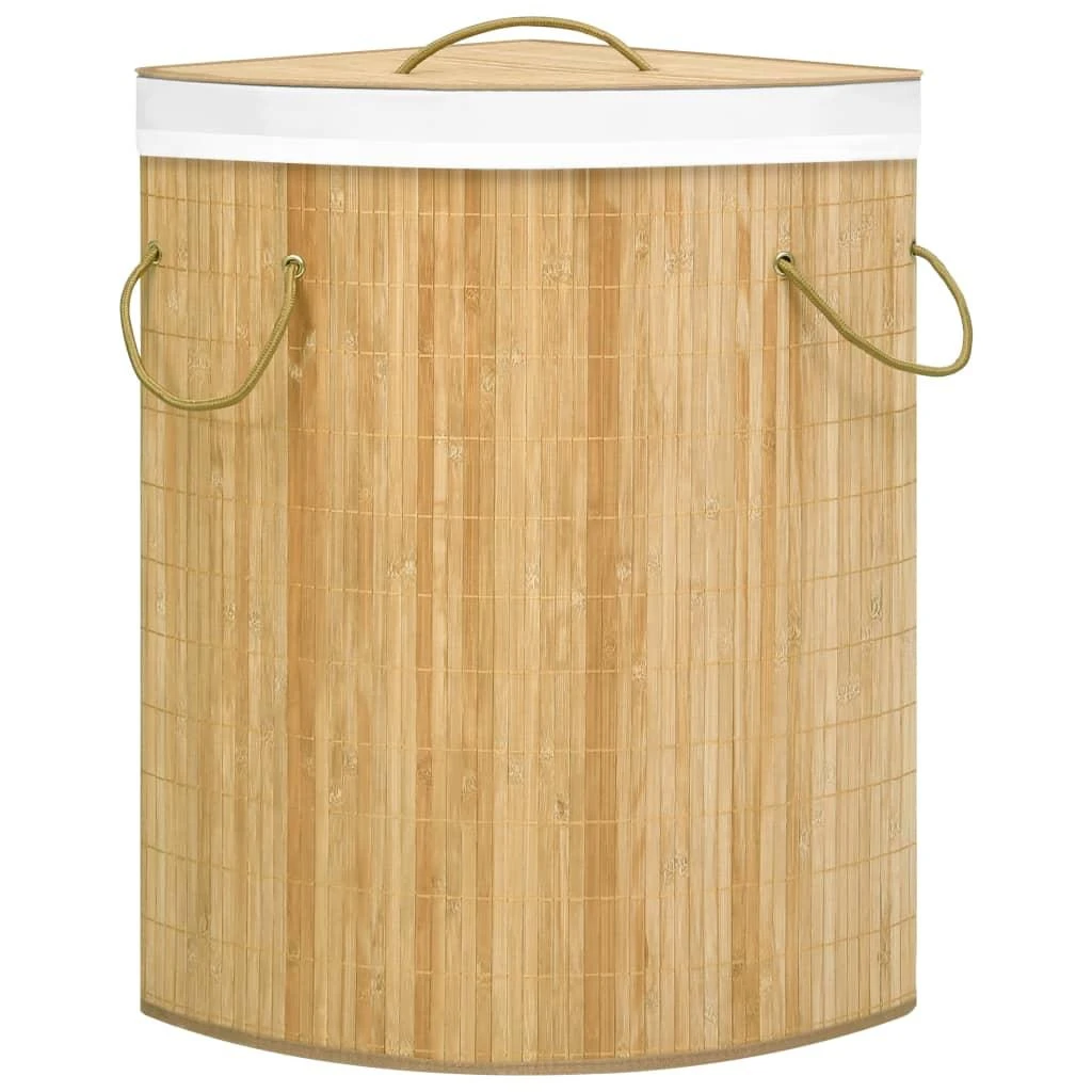 Kampinis skalbinių krepšys, bambukas, 60l
