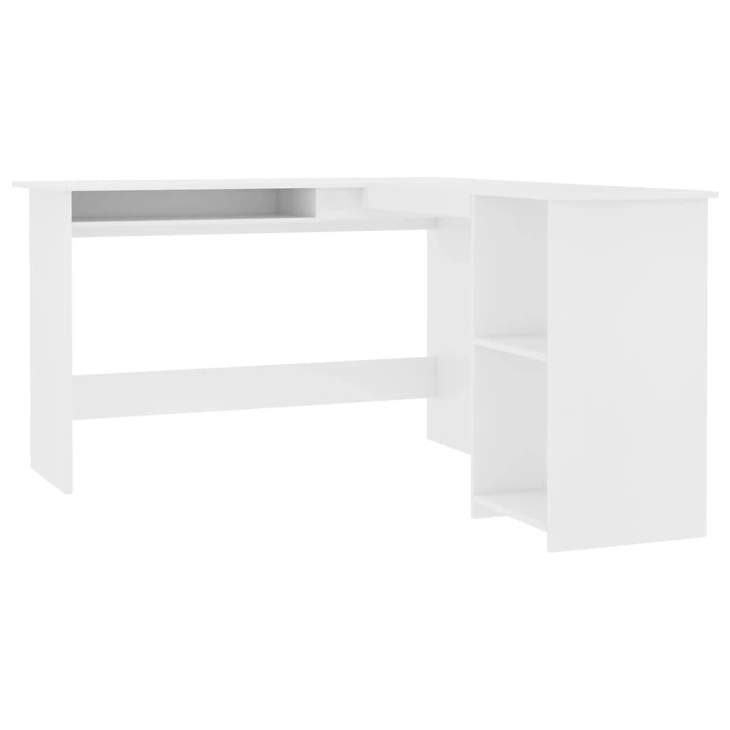 Kampinis stalas, baltas, 120x140x75cm, mediena, L formos