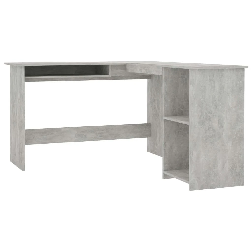 Kampinis stalas, betono, 120x140x75cm, mediena, L formos