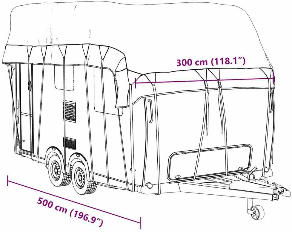Karavano stogo dangtis, pilkas, 500x300cm, neaustinis audinys