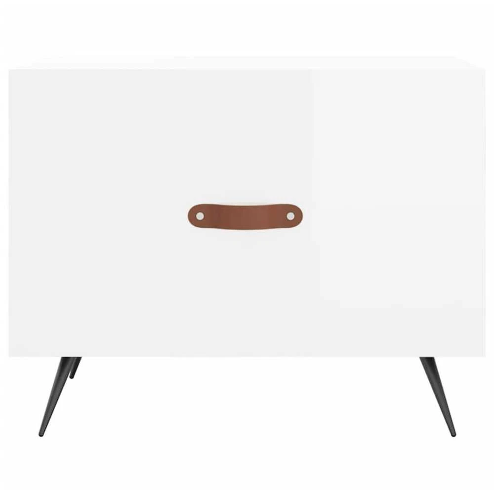 Kavos staliukai, 2vnt., balti, 50x50x40cm, mediena, blizgūs