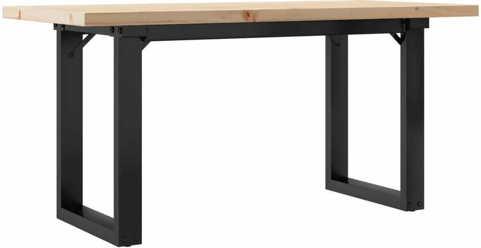 Kavos staliukas, 100x50x45,5cm, pušis ir ketus, O formos rėmas