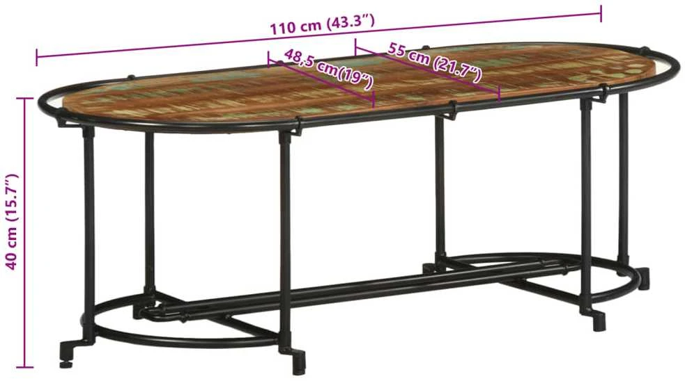 Kavos staliukas, 110x55x40cm, perdirbtos medienos masyvas