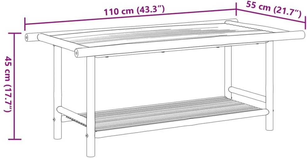 Kavos staliukas, 110x55x45cm, bambukas