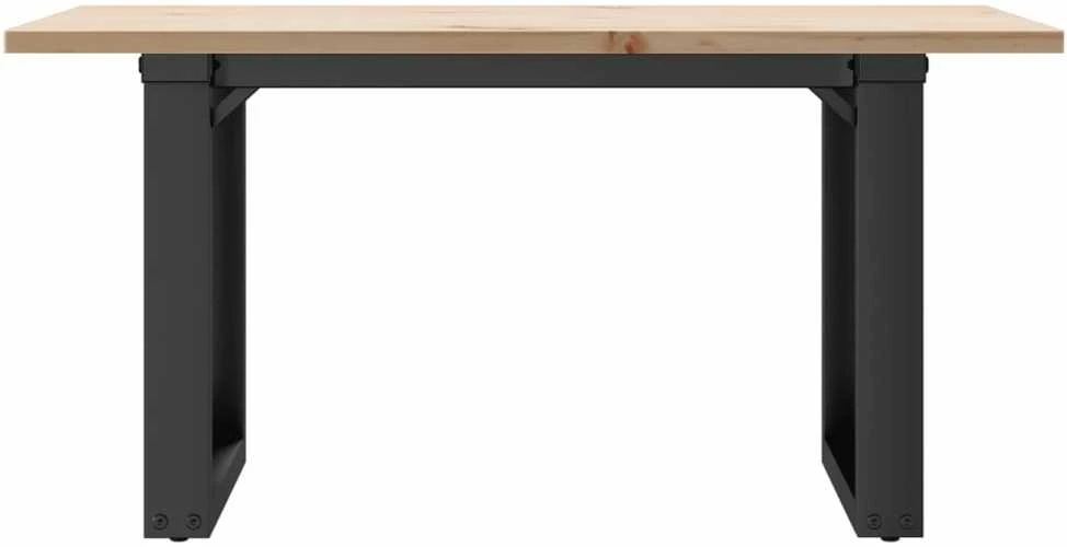 Kavos staliukas, 80x50x40cm, pušis ir ketus, O formos rėmas