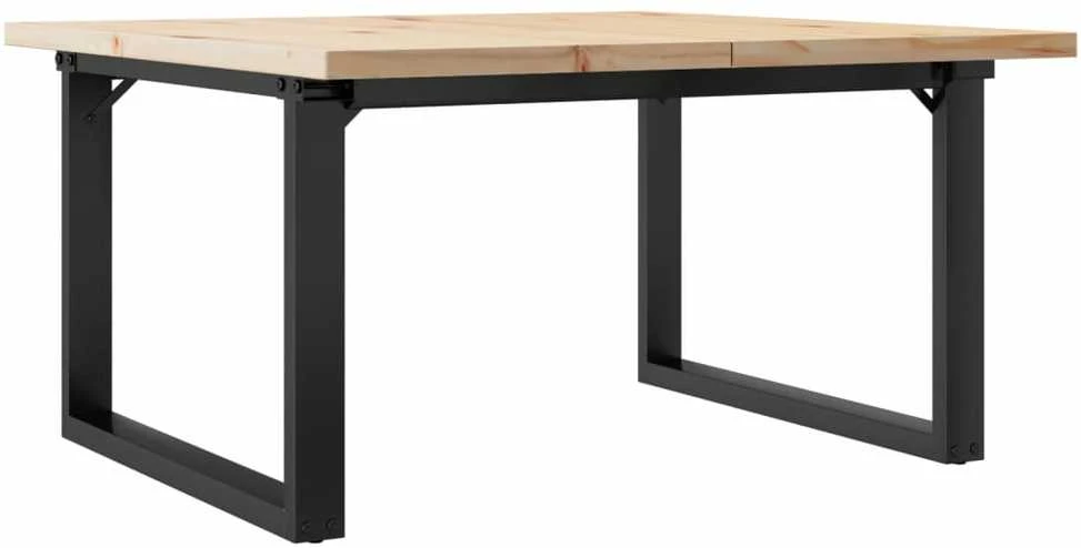 Kavos staliukas, 80x80x45,5cm, pušis ir plieno, O formos rėmas