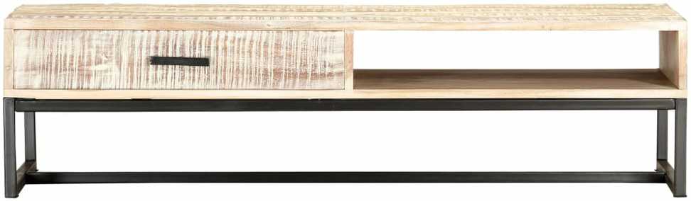 Kavos staliukas, baltas, 117x50x30cm, akacijos medienos masyvas