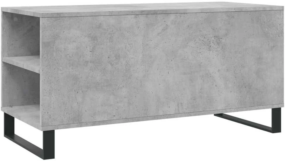 Kavos staliukas, betono pilkas, 102x44,5x50cm, apdirbta mediena