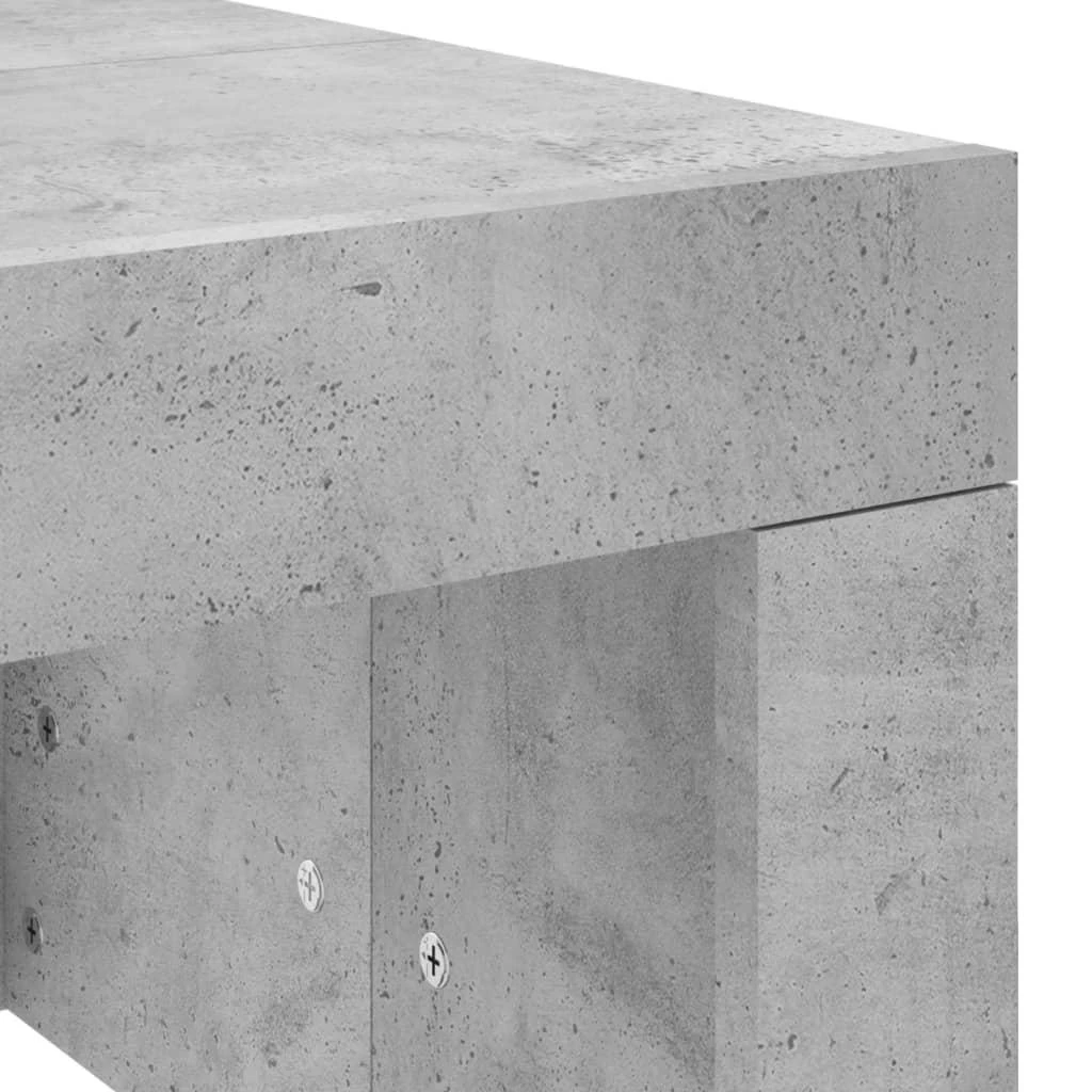 Kavos staliukas, betono pilkas, 102x50x36cm, apdirbta mediena