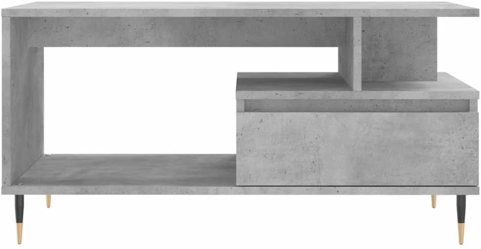 Kavos staliukas, betono pilkas, 90x49x45cm, apdirbta mediena