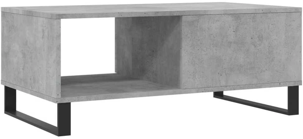 Kavos staliukas, betono pilkas, 90x50x36,5cm, apdirbta mediena