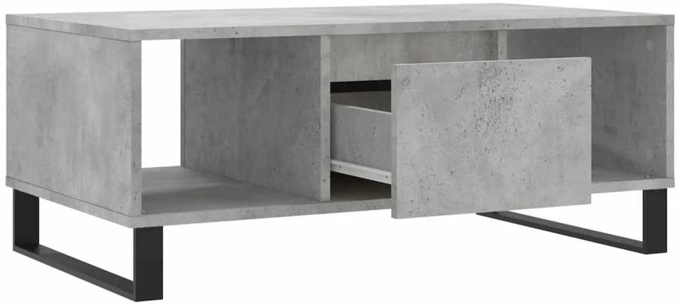 Kavos staliukas, betono pilkas, 90x50x36,5cm, apdirbta mediena