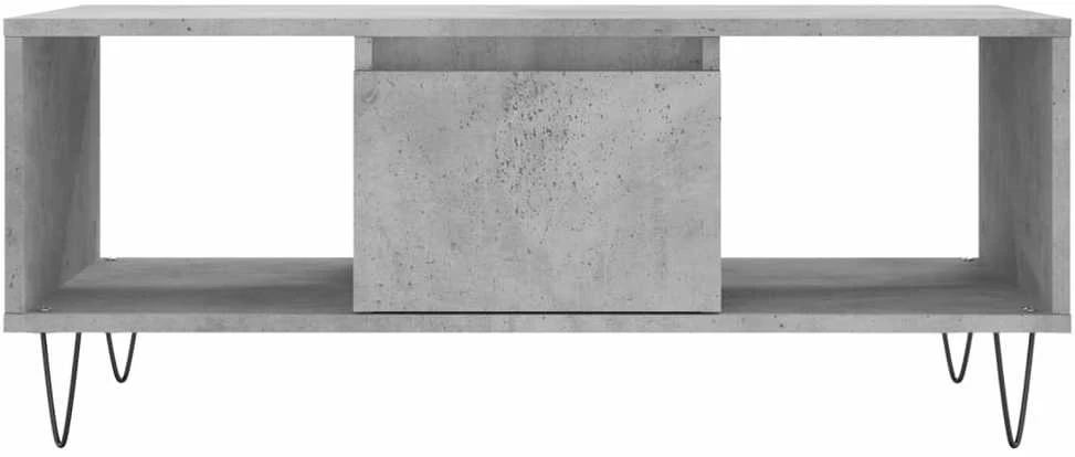 Kavos staliukas, betono pilkas, 90x50x36,5cm, apdirbta mediena