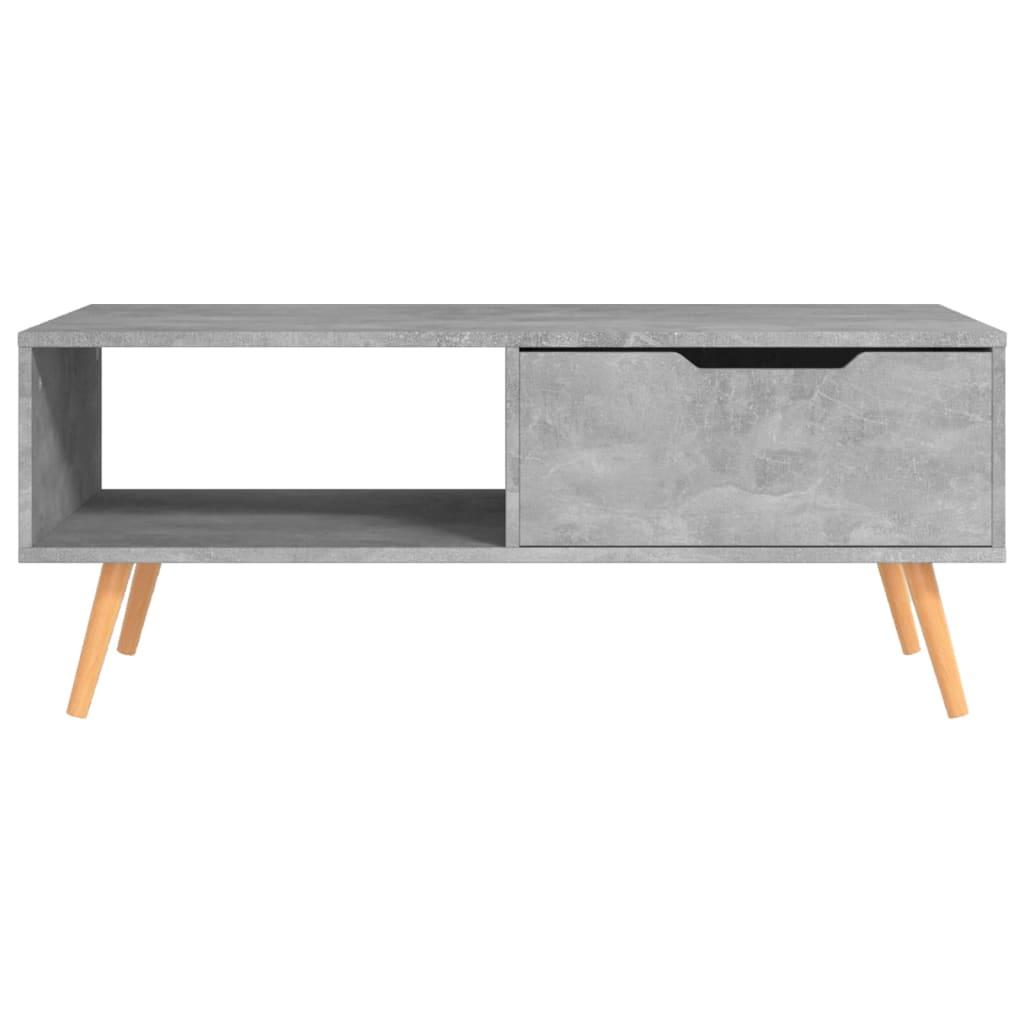 Kavos staliukas, betono pilkas, 100x49,5x43cm, apdirbta mediena